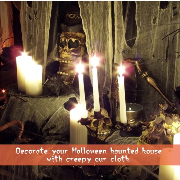 12 Pack White Halloween Creepy Cloth - Picture 4 of 4